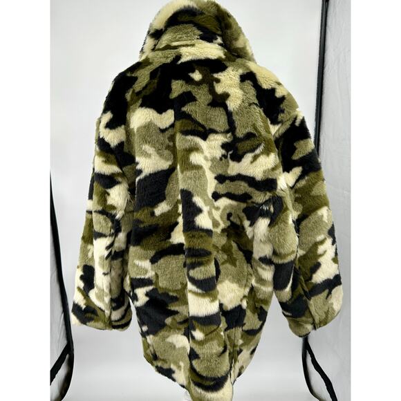 Pam & Gela Camo‎ Faux Fur Coat M/L $595 - Picture 16 of 16